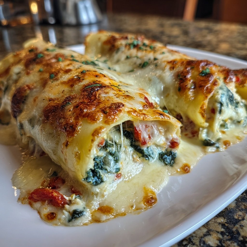 Valentine Dinner Spinach Ricotta Cannelloni