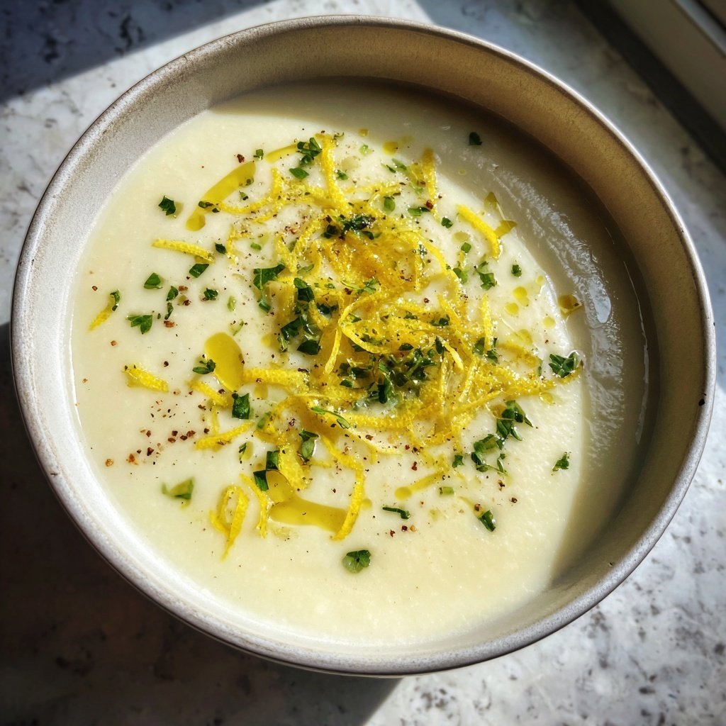 Creamy Lemon White Bean Soup Bowl