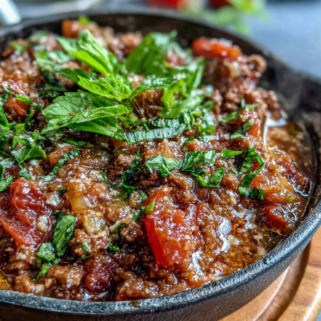 Hamburger Meat And Tomato Skillet