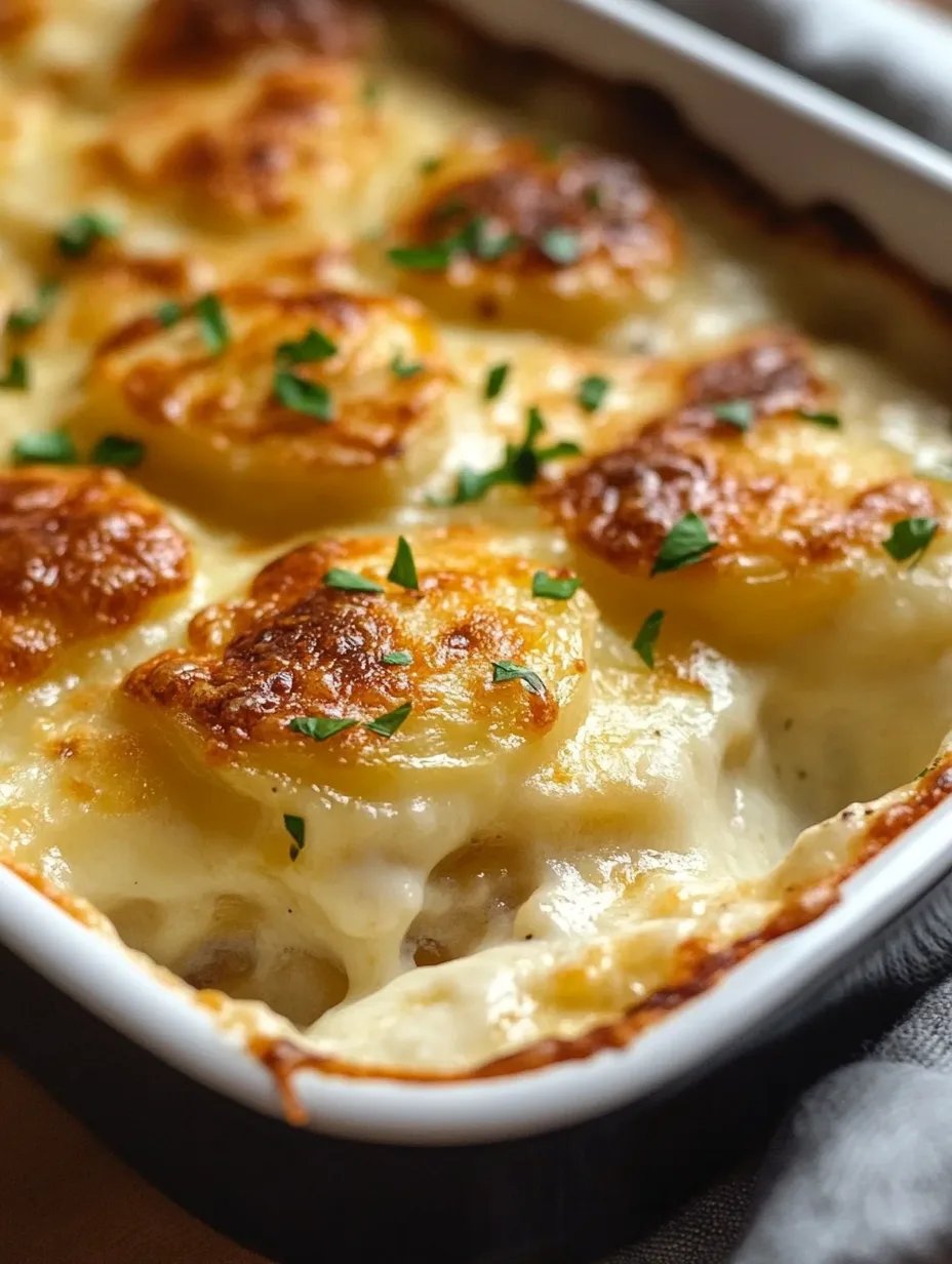 Roasted Garlic Potatoes au Gratin