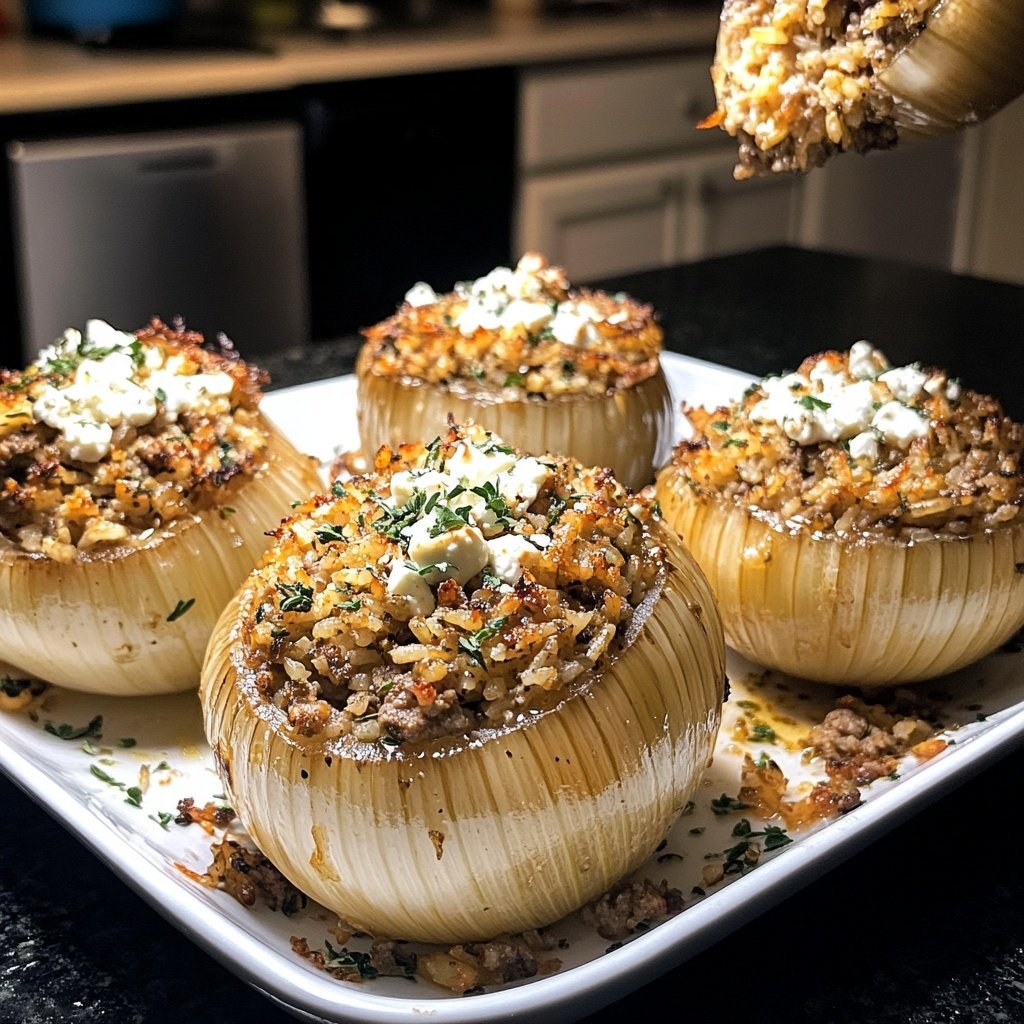 Greek Stuffed Onions