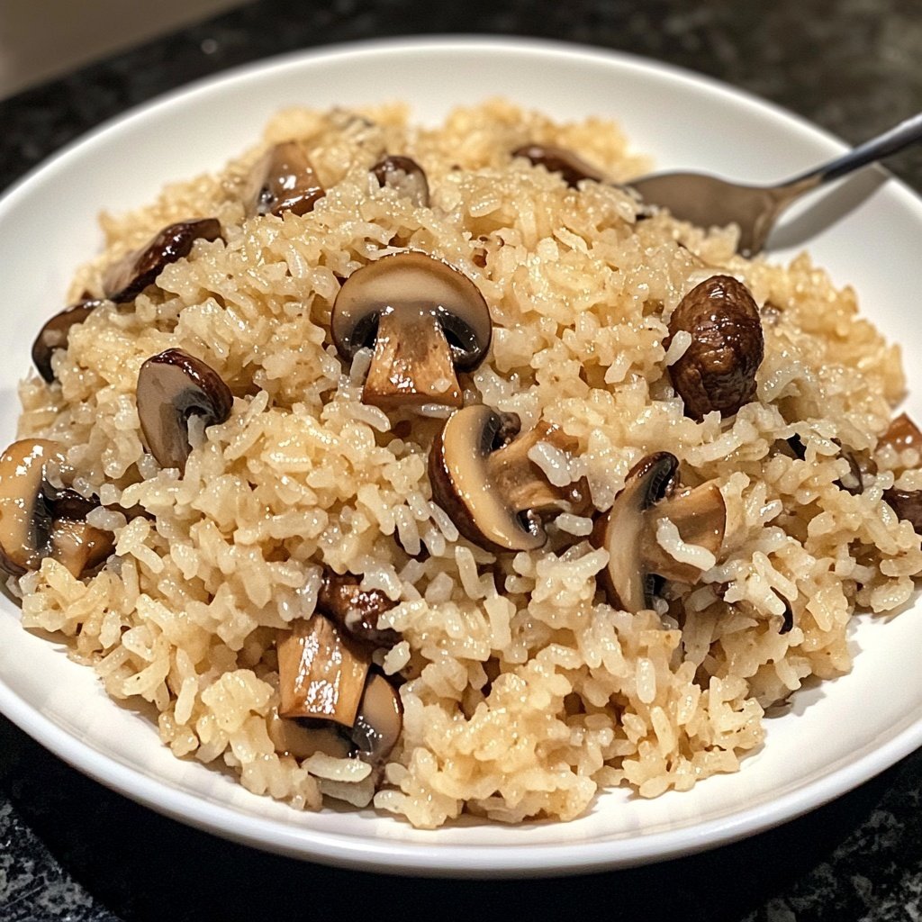 One Pot Soy Sauce Mushroom Rice