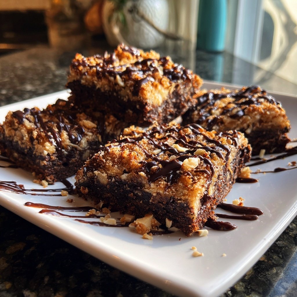 Cottage Cheese Brownies with Almond Crumble