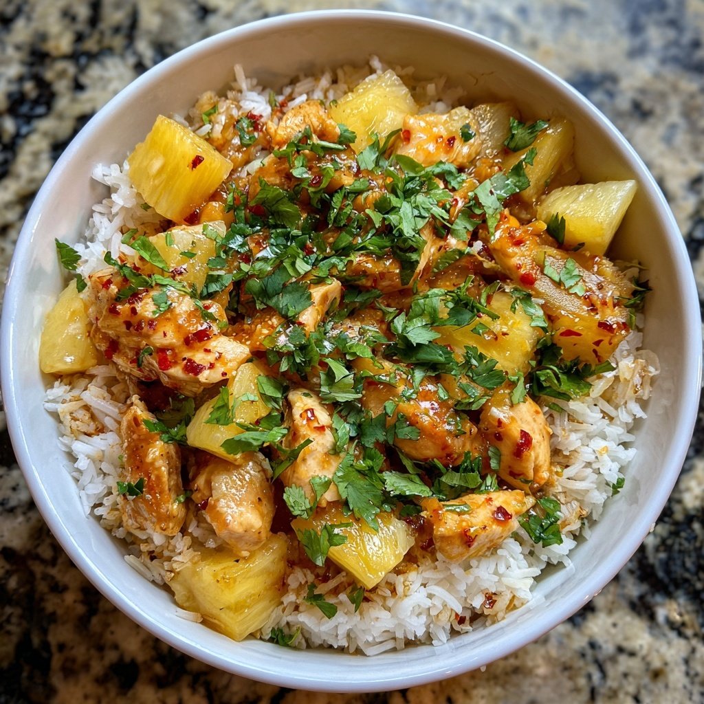 Sweet Pineapple Chicken Rice Bowl