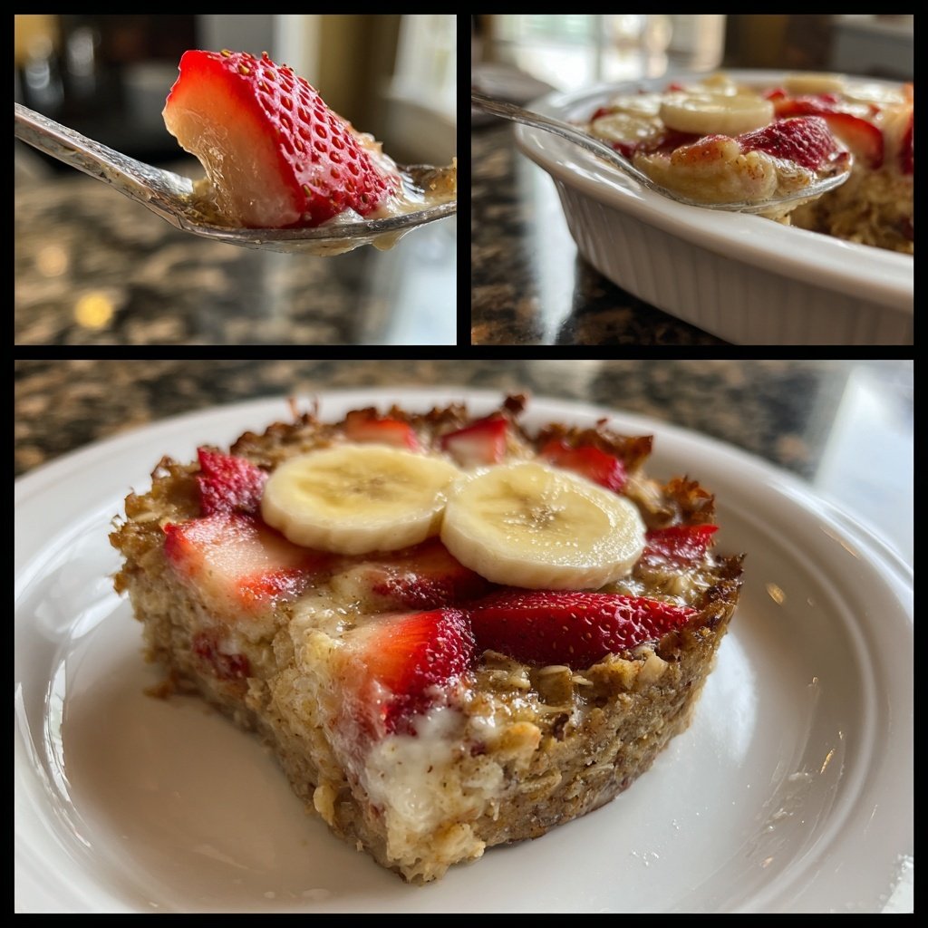 Strawberry Banana Baked Oatmeal