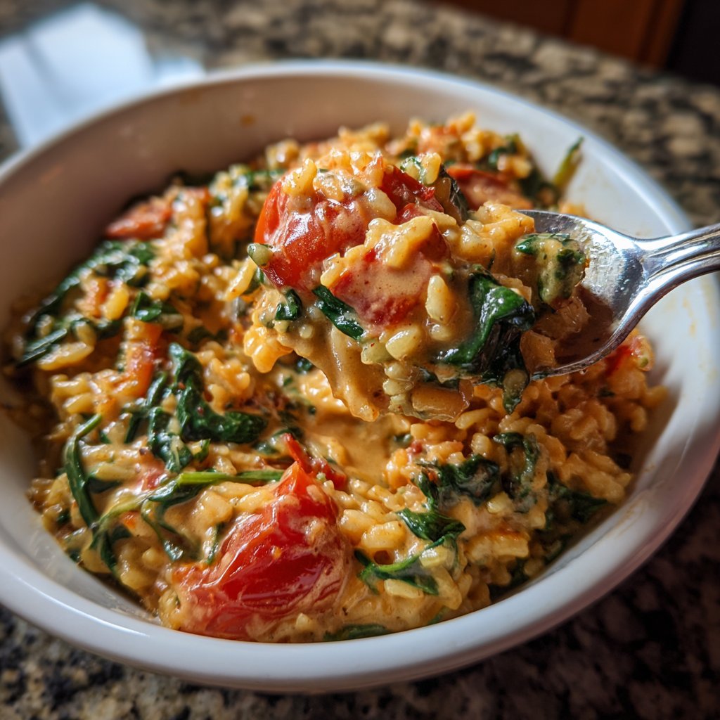 Creamy Spinach Tomato Rice